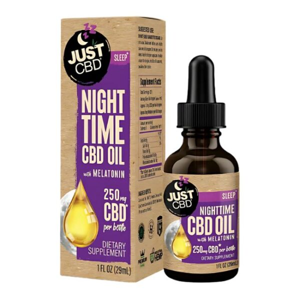 JUST CBD NIGHT TIME OIL 250MG 29ML (1FL OZ) BOTTLE