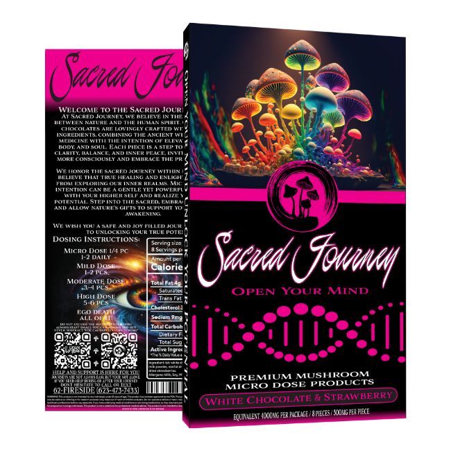SACRED JOURNEY PREMIUM MUSHROOM MICRO DOSE 4000/4500MG CHOCOLATE BAR 10CT/ BOX - Image 5