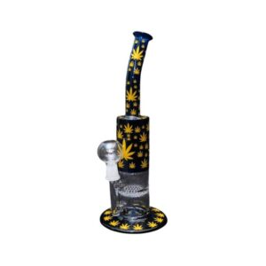 12" TILT NECK WITH HONEYCOMB PERC DESIGN GLASS WATER PIPE