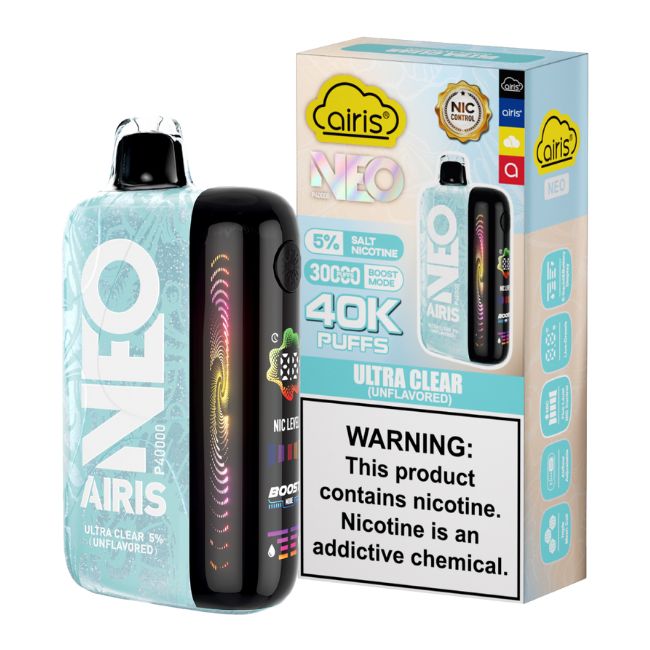 AIRIS NEO UNFLAVORED 5% DISPOSABLE (50ML) BOOST. MODE - 30K & NORM. MODE - 40K PUFFS 5CT/ BOX - Image 3