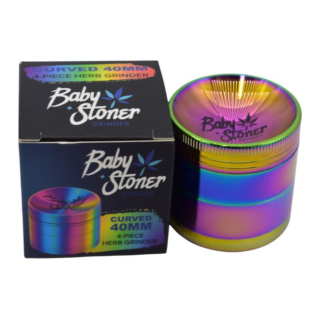 BABY STONER 4PARTS ZINC ALLOY CURVED 40MM GRINDER - Image 3