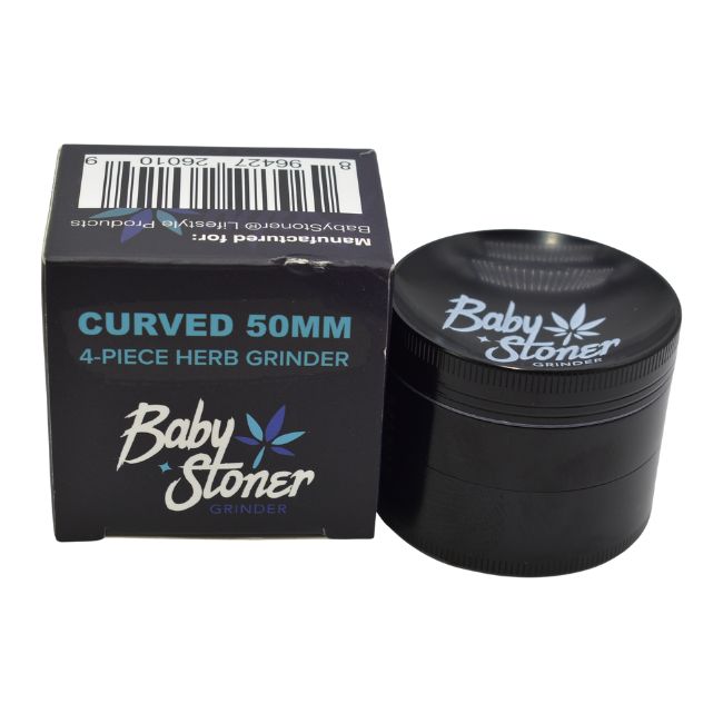 BABY STONER 4PARTS ZINC ALLOY CURVED 50MM GRINDER - Image 2