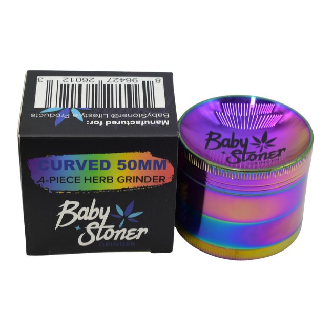 BABY STONER 4PARTS ZINC ALLOY CURVED 50MM GRINDER - Image 3