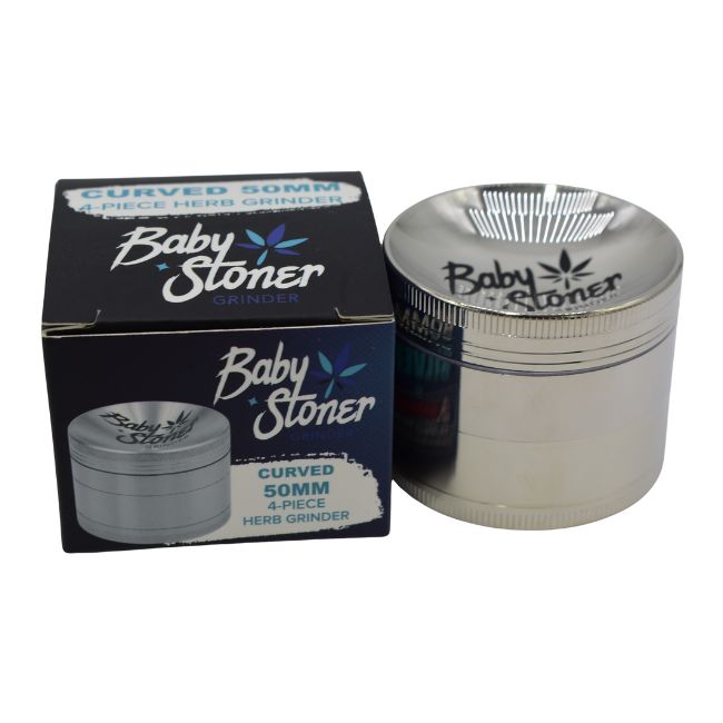 BABY STONER 4PARTS ZINC ALLOY CURVED 50MM GRINDER - Image 4