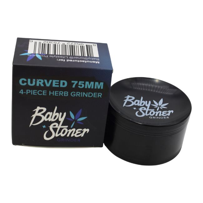 BABY STONER 4PARTS ZINC ALLOY CURVED 75MM GRINDER - Image 3