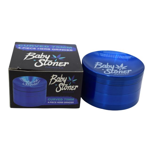 BABY STONER 4PARTS ZINC ALLOY CURVED 75MM GRINDER - Image 4