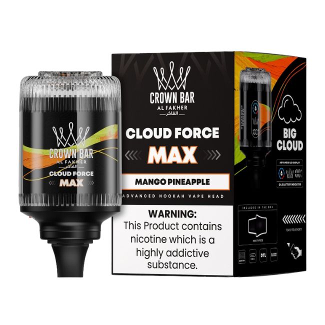 CROWN BAR BY AL FAKHER CLOUD FORCE MAX 5% DISPOSABLE HOOKAH HEAD (60ML) 50K PUFFS 1CT/ SINGLE - Image 3