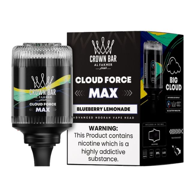 CROWN BAR BY AL FAKHER CLOUD FORCE MAX 5% DISPOSABLE HOOKAH HEAD (60ML) 50K PUFFS 1CT/ SINGLE - Image 4