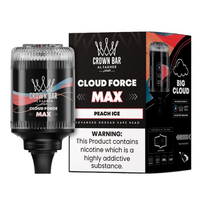 CROWN BAR BY AL FAKHER CLOUD FORCE MAX 5% DISPOSABLE HOOKAH HEAD (60ML) 50K PUFFS 1CT/ SINGLE - Image 6