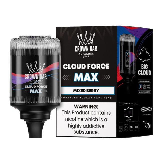 CROWN BAR BY AL FAKHER CLOUD FORCE MAX 5% DISPOSABLE HOOKAH HEAD (60ML) 50K PUFFS 1CT/ SINGLE - Image 8
