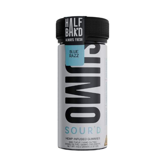 HALF BAK'D SUMO SOUR'D THC-P + D9-THC + D8-THC + CBD 10,000MG GUMMIES 25CT JAR - Image 5