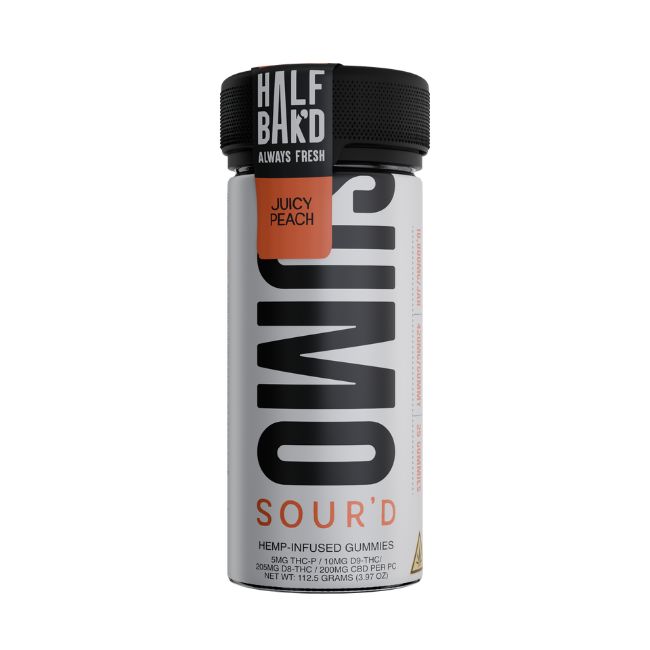 HALF BAK'D SUMO SOUR'D THC-P + D9-THC + D8-THC + CBD 10,000MG GUMMIES 25CT JAR - Image 6