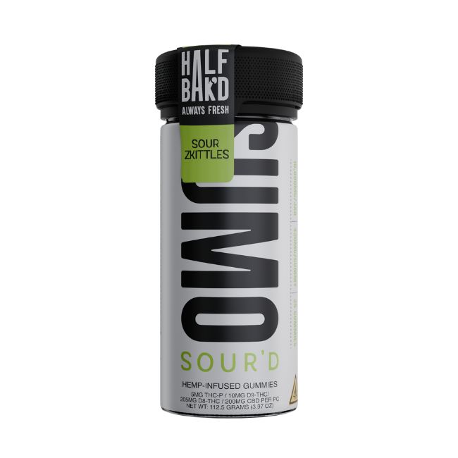 HALF BAK'D SUMO SOUR'D THC-P + D9-THC + D8-THC + CBD 10,000MG GUMMIES 25CT JAR - Image 8