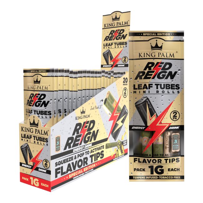 KING PALM 2PK TERPENE INFUSED LEAF TUBES MINI ROLLS 20PK / BOX NEW PACKING - Image 2