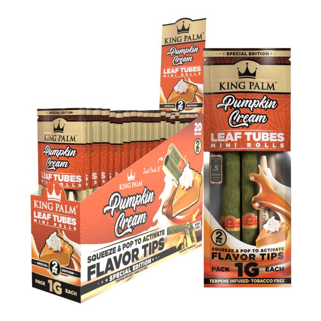 KING PALM 2PK TERPENE INFUSED LEAF TUBES MINI ROLLS 20PK / BOX NEW PACKING - Image 5