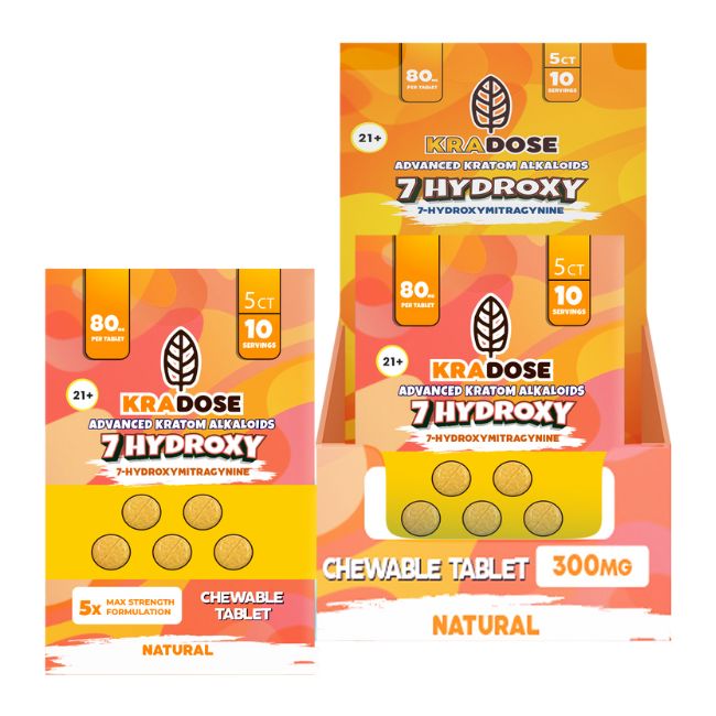 KRADOSE 7-HYDROXYMITRAGYNINE ADVANCED KRATOM ALKALOIDS 80MG PER TABLET 5CT/6PK - Image 2