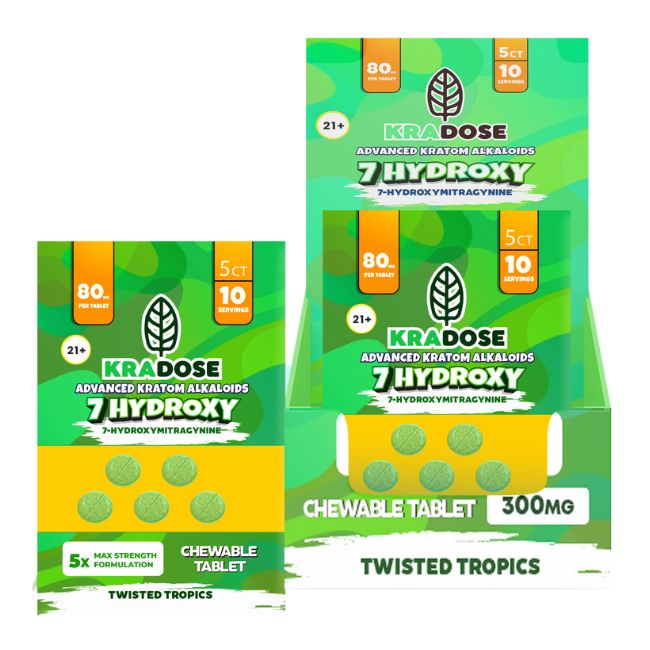 KRADOSE 7-HYDROXYMITRAGYNINE ADVANCED KRATOM ALKALOIDS 80MG PER TABLET 5CT/6PK - Image 3