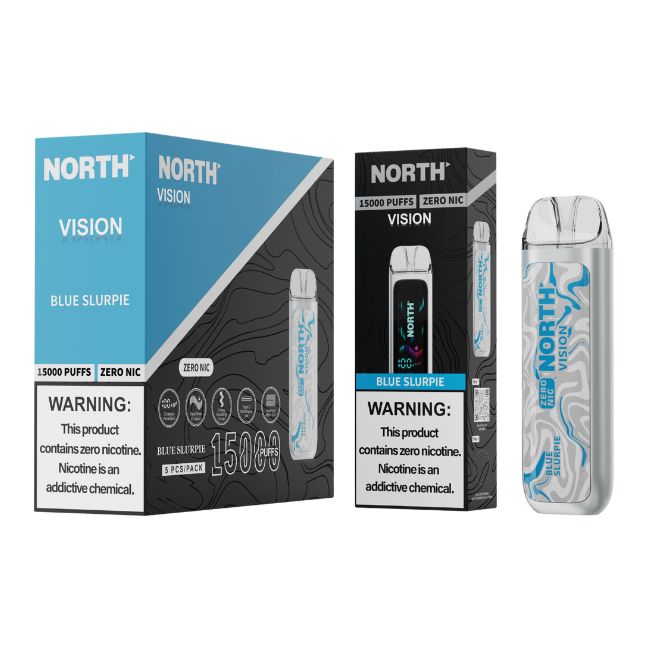 NORTH VISION 0% DISPOSABLE (75ML) 15K PUFFS 5CT/ BOX - Image 2