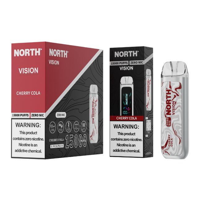 NORTH VISION 0% DISPOSABLE (75ML) 15K PUFFS 5CT/ BOX - Image 4