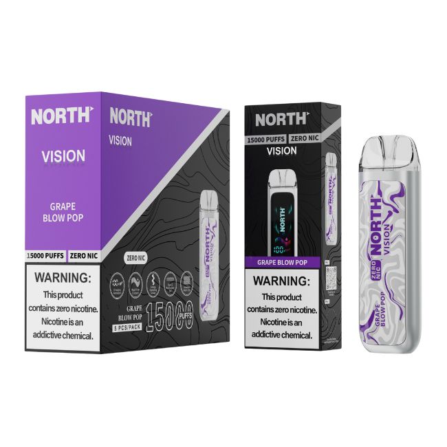 NORTH VISION 0% DISPOSABLE (75ML) 15K PUFFS 5CT/ BOX - Image 5