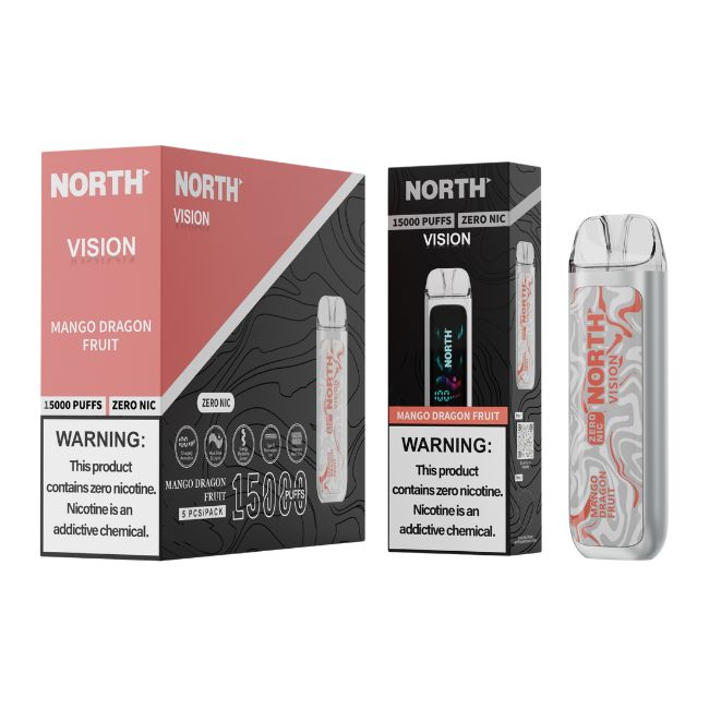 NORTH VISION 0% DISPOSABLE (75ML) 15K PUFFS 5CT/ BOX - Image 7