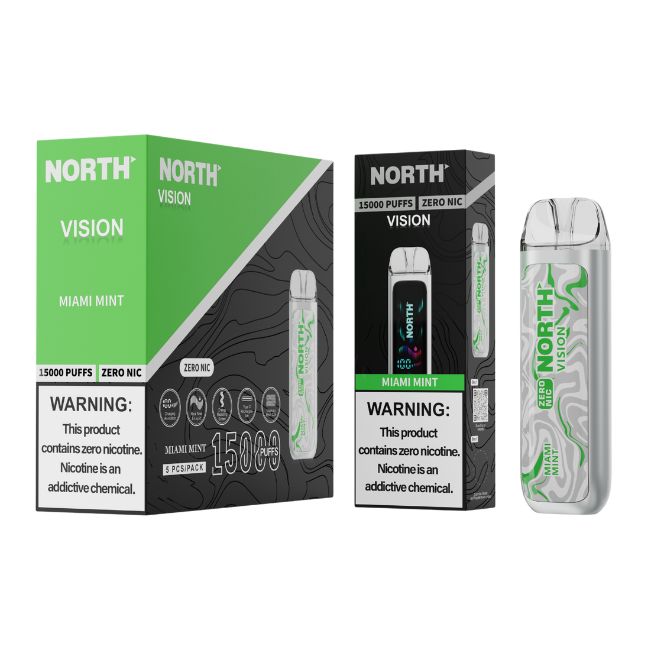 NORTH VISION 0% DISPOSABLE (75ML) 15K PUFFS 5CT/ BOX - Image 8