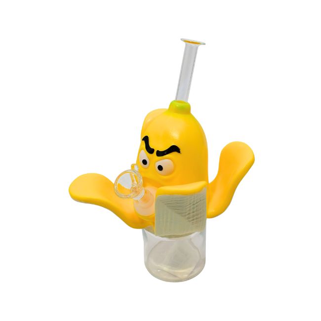 8.5'' SILICONE WITH GLASS FANCY WATER PIPE - Image 2
