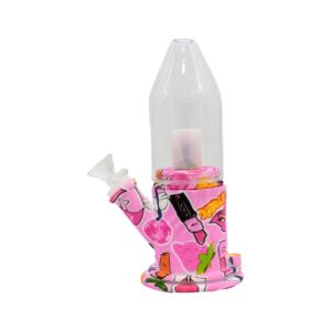 A235 10''SILICONE WITH GLASS WATER PIPE