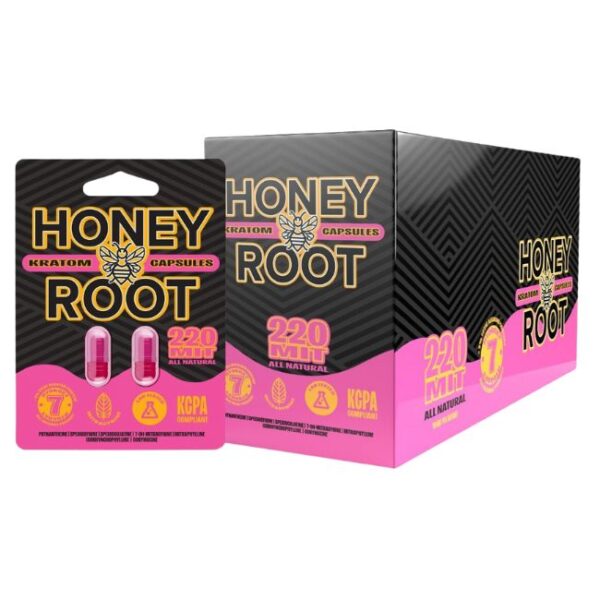 HONEYROOT WELLNESS 7 HYDROXY KRATOM 220MIT CAPSULE 2CT/25PK