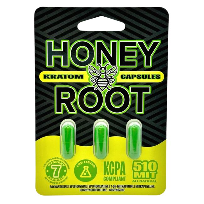 HONEYROOT WELLNESS 7 HYDROXY KRATOM 510MIT CAPSULE 3CT/25PK - Image 2