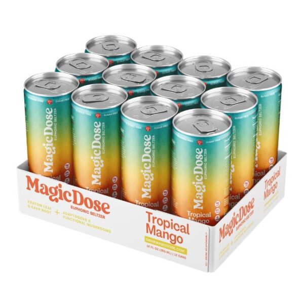 MAGIC DOSE KRATOM LEAF & KAVA ROOT EUPHORIC SELTZER DRINK (12OZ  355ML/ CAN) 12CT/ CASE