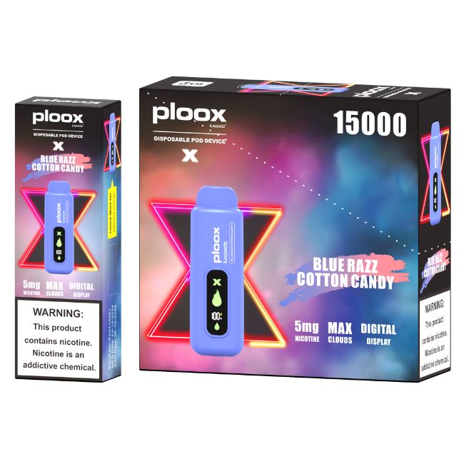 PLOOX X BY LUXPODZ 5% HOOKAH DISPOSABLE POD (80ML) 15K PUFFS 5CT/ BOX - Image 2