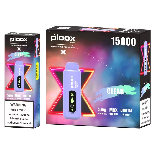 PLOOX X BY LUXPODZ 5% HOOKAH DISPOSABLE POD (80ML) 15K PUFFS 5CT/ BOX - Image 3