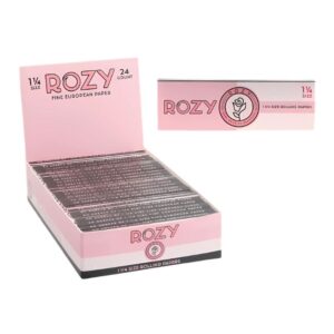 RP114PAPER001 ROZY PINK 1-1/4 SIZE ROLLING PAPER 24CT/ BOX