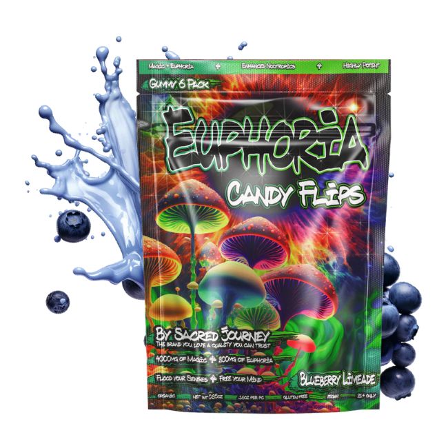 SACRED JOURNEY EUPHORIA CANDY FLIPS MUSHROOM GUMMIES 6CT/10PK - Image 2