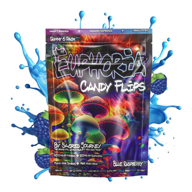 SACRED JOURNEY EUPHORIA CANDY FLIPS MUSHROOM GUMMIES 6CT/10PK - Image 3