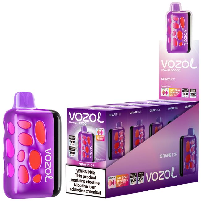 VOZOL RAVE 5% DISPOSABLE (100ML) SURGE. MODE - 35K & REG. MODE - 50K PUFFS 5CT/ BOX - Image 3