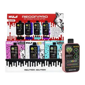 WULFRECONPRO001 WULF MODS RECON PRO DUAL CARTRIDGE ASSORTED COLOR VAPORIZER 9CT/ DISPLAY