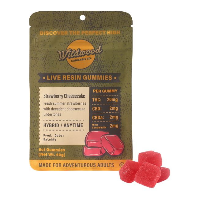 WOODSTOCK / WILDWOOD THC LIVE RESIN 40GM GUMMIES 5CT/ BAG - Image 2