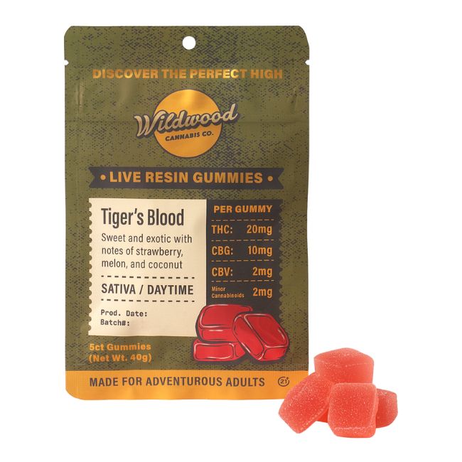 WOODSTOCK / WILDWOOD THC LIVE RESIN 40GM GUMMIES 5CT/ BAG - Image 3