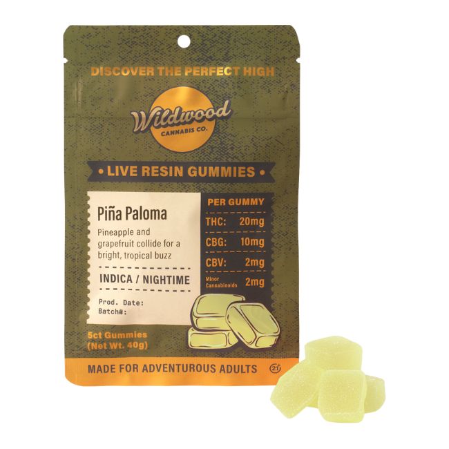 WOODSTOCK / WILDWOOD THC LIVE RESIN 40GM GUMMIES 5CT/ BAG - Image 5