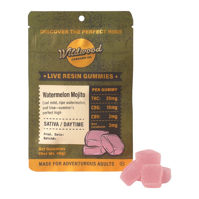 WOODSTOCK / WILDWOOD THC LIVE RESIN 40GM GUMMIES 5CT/ BAG - Image 6