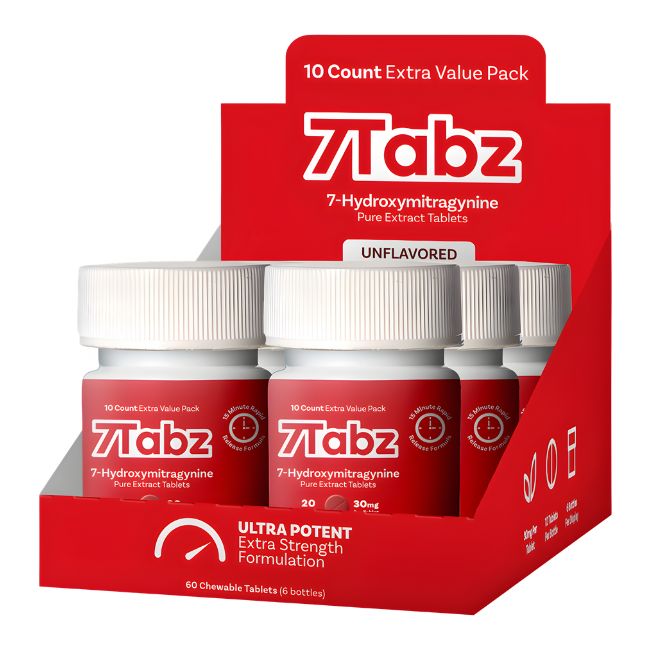 7TABZ HYDROXY PURE KRATOM LEAF EXTRACT 30MG PER TABLET 10CT/ 6JARS (PRE PRICED $38.99)