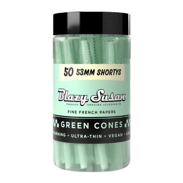 BLAZY SUSAN 53MM SHORTYS GREEN CONES 50CT JAR