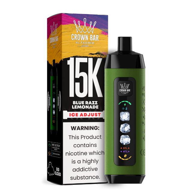 CROWN BAR BY AL FAKHER ICE ADJUST 5% DISPOSABLE (110ML) 15K PUFFS 5CT/ BOX (MADE IN UAE) - Image 2