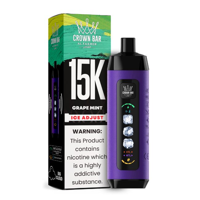 CROWN BAR BY AL FAKHER ICE ADJUST 5% DISPOSABLE (110ML) 15K PUFFS 5CT/ BOX (MADE IN UAE) - Image 3