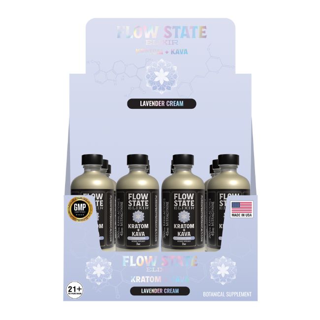PURE INFINITY BOTANICALS FLOW STATE ELIXIR KRATOM + KAVA BOTANICAL SUPPLEMENT 345MG (2OZ) SHOT 12CT/ BOX - Image 2