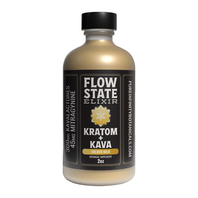 PURE INFINITY BOTANICALS FLOW STATE ELIXIR KRATOM + KAVA BOTANICAL SUPPLEMENT 345MG (2OZ) SHOT 12CT/ BOX - Image 3