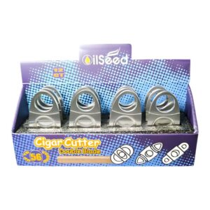 K014001 OILSEED FANCY DOUBLE BLADE CIGAR CUTTER 12CT/ DISPLAY
