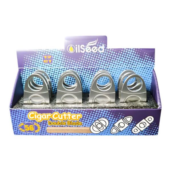 OILSEED FANCY DOUBLE BLADE CIGAR CUTTER 12CT/ DISPLAY